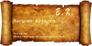 Bergner Kriszta névjegykártya